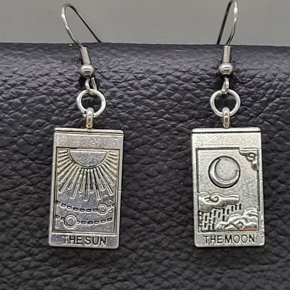Jewelry - ☀️🌙 Tarot card earrings, Sun and Moon